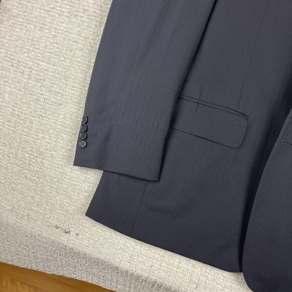 Canali x Harry Rosen Blazer Mens 54R Dark Black / Blue Wool Italy Made - Picture 5 of 16
